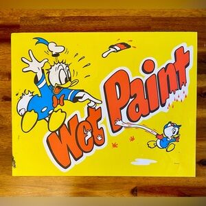 Disney Donald Duck 'Wet Paint' Sign Art